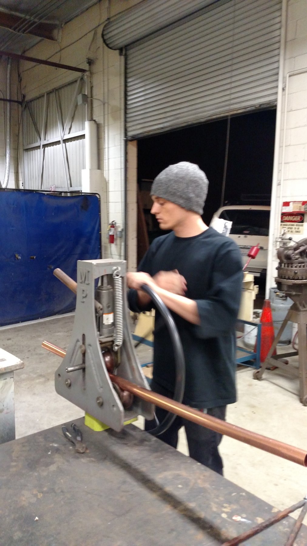 Shaping the copper tubing