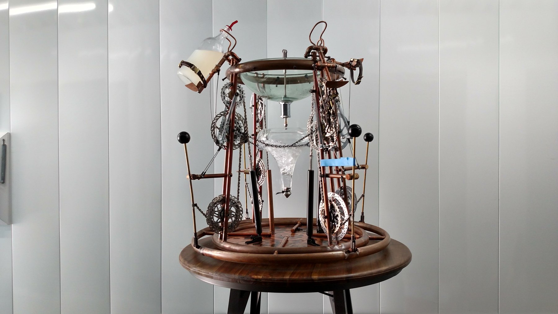The complete copper Steampunk cocktail machine