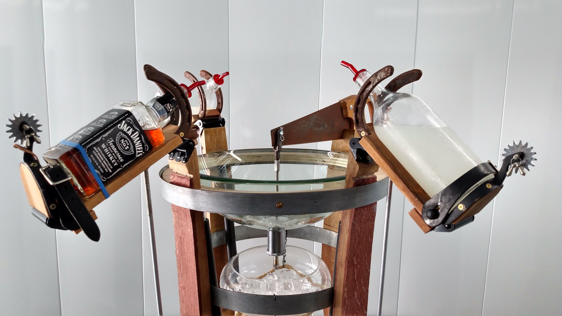 Bottle holders, horseshoes and spurs